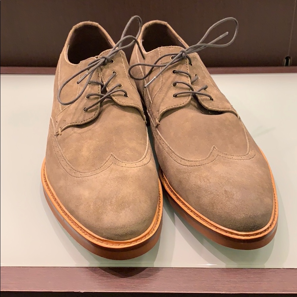 Beige Joseph Abboud Suede Wingtip